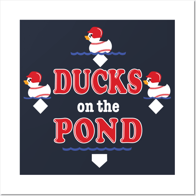 Duck's On the Pond Cute Baseball Softball Funny Saying Wall Art by TeeCreations